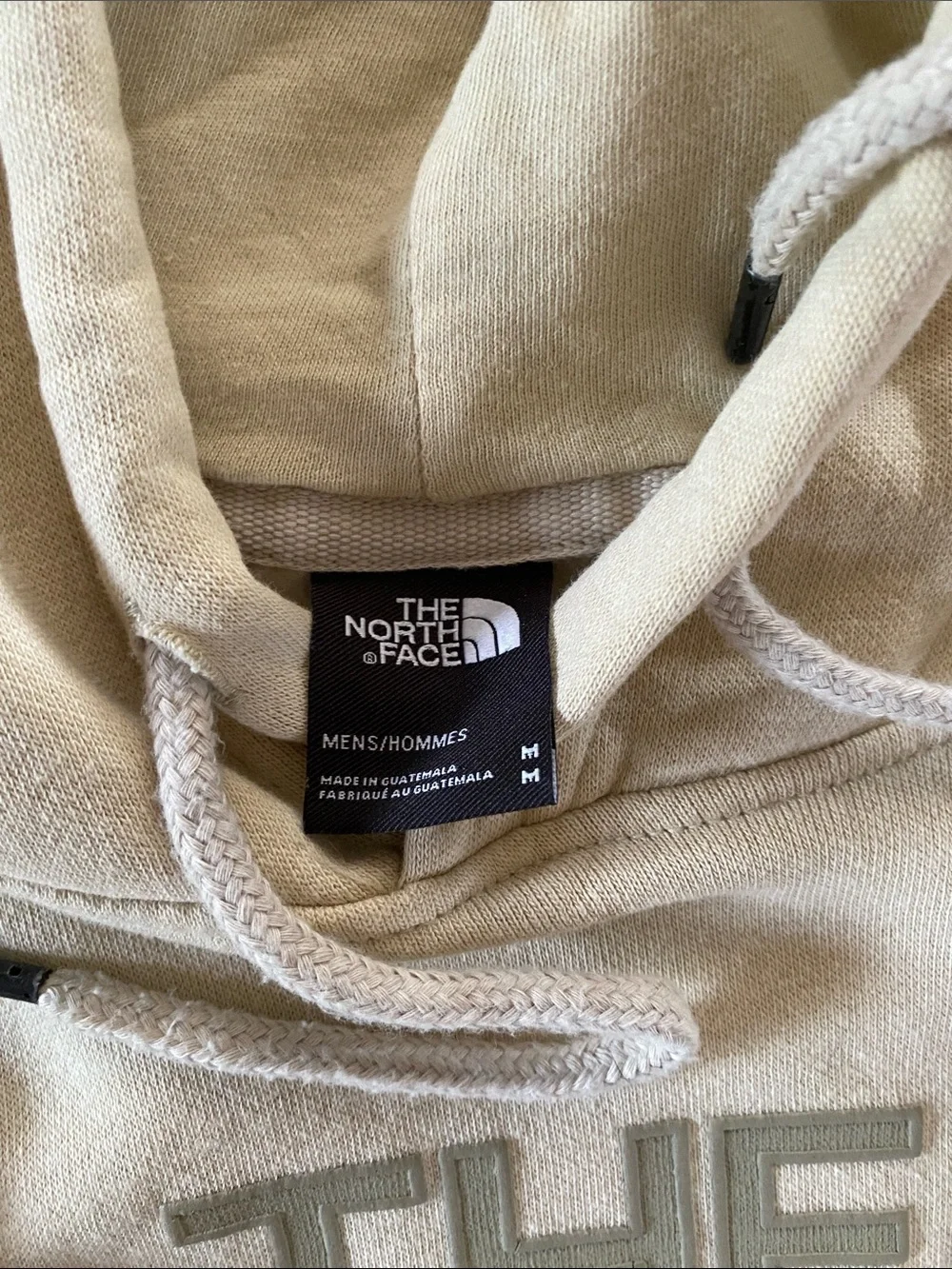 The North Face Men's Hoodie in Light Beige with Tonal Logo